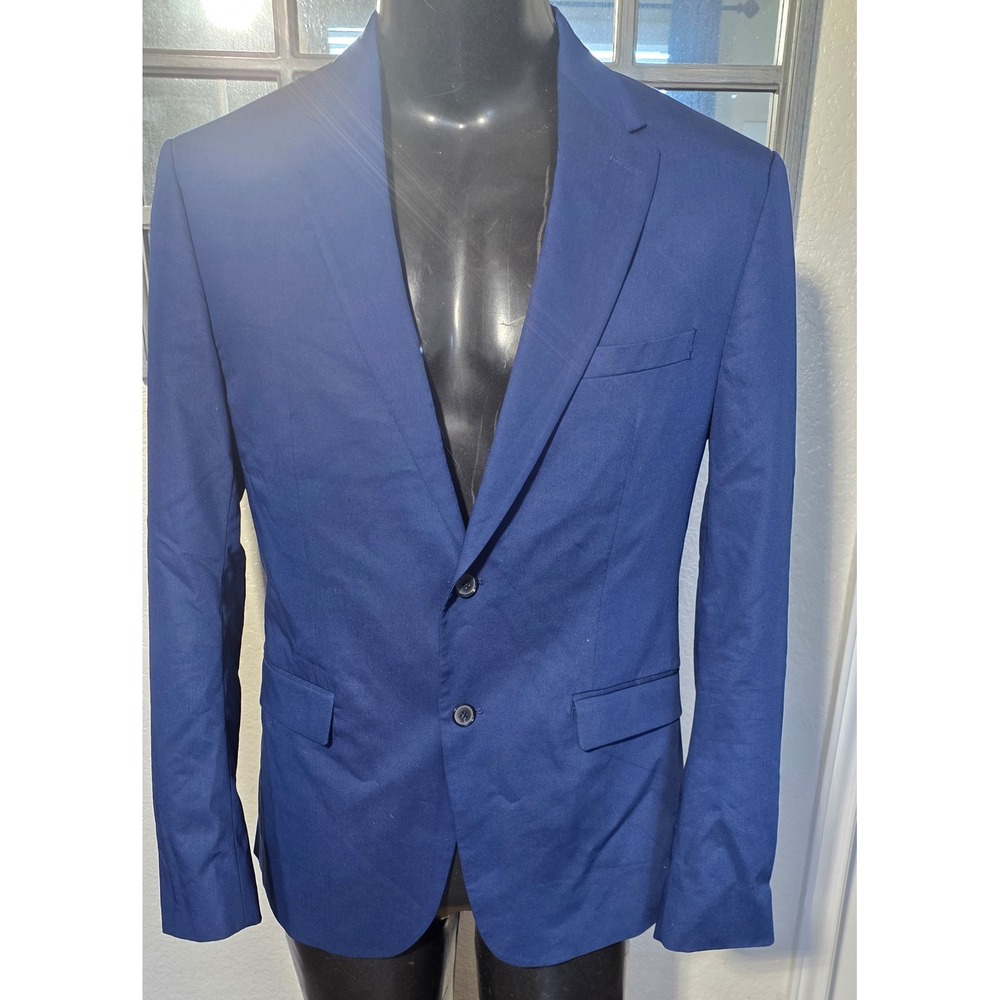 Zara Man Blazer Blue Two Button Slim Fit Jacket EUR 50 USA 40